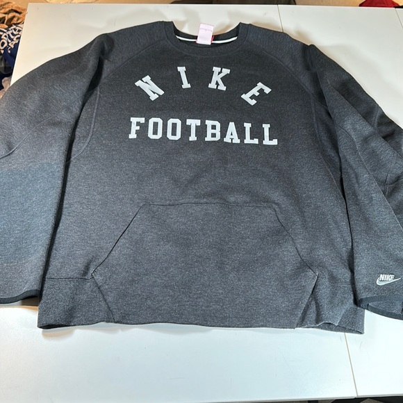 Men’s Nike Football Tech Fleece Crewneck Longsleeve sweatshirt Charcoal sz L - Picture 1 of 5